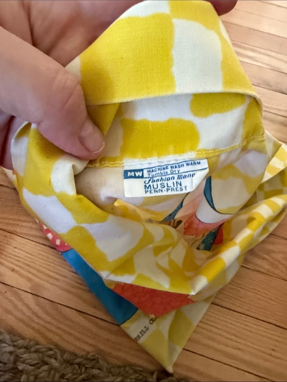 Vintage Raggedy Ann & Andy Pillow case - Yellow Check